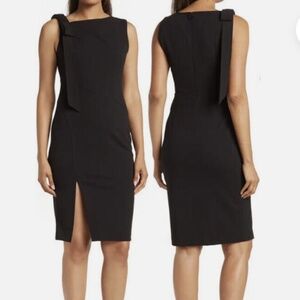 NWT Calvin Klein Black Bow Tie Sheath Dress Size 6